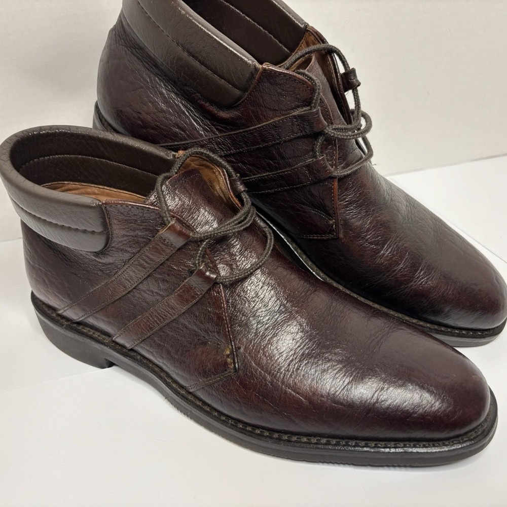 Vtg. Allen Edmonds Pebbled Leather Chukka Boots Size 10 A Width Wood Shoe Trees